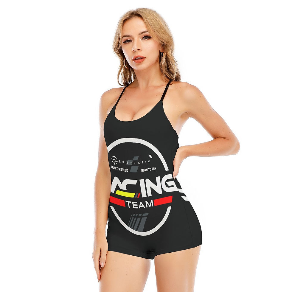 Thumbnail: PERSPEKTIV* ™️ Women’s “Racing Team” Backless Romper With Black Straps