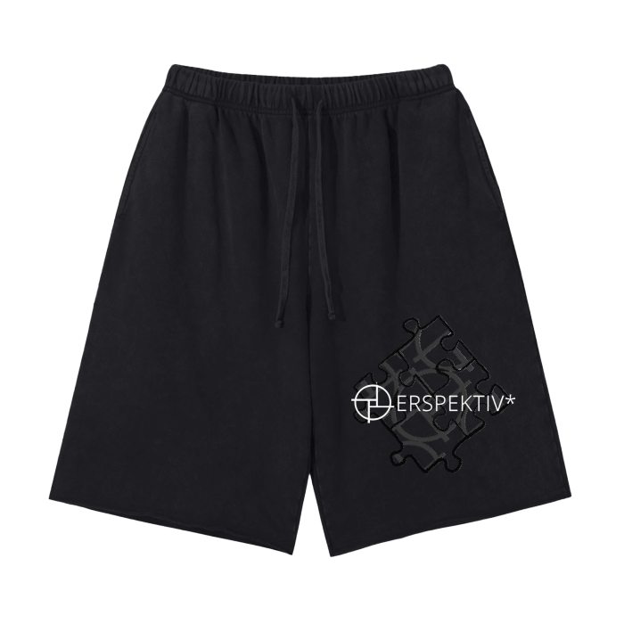 PERSPEKTIV* ™️ Puzzle Piece Scattered Edge Vintage Washed Short Pant