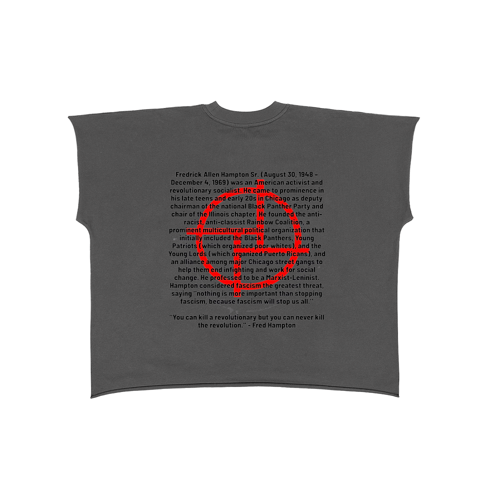 Thumbnail: PERSPEKTIV* ™️ Fred Hampton Raw Edge Boxy Non-Shrink T-Shirt