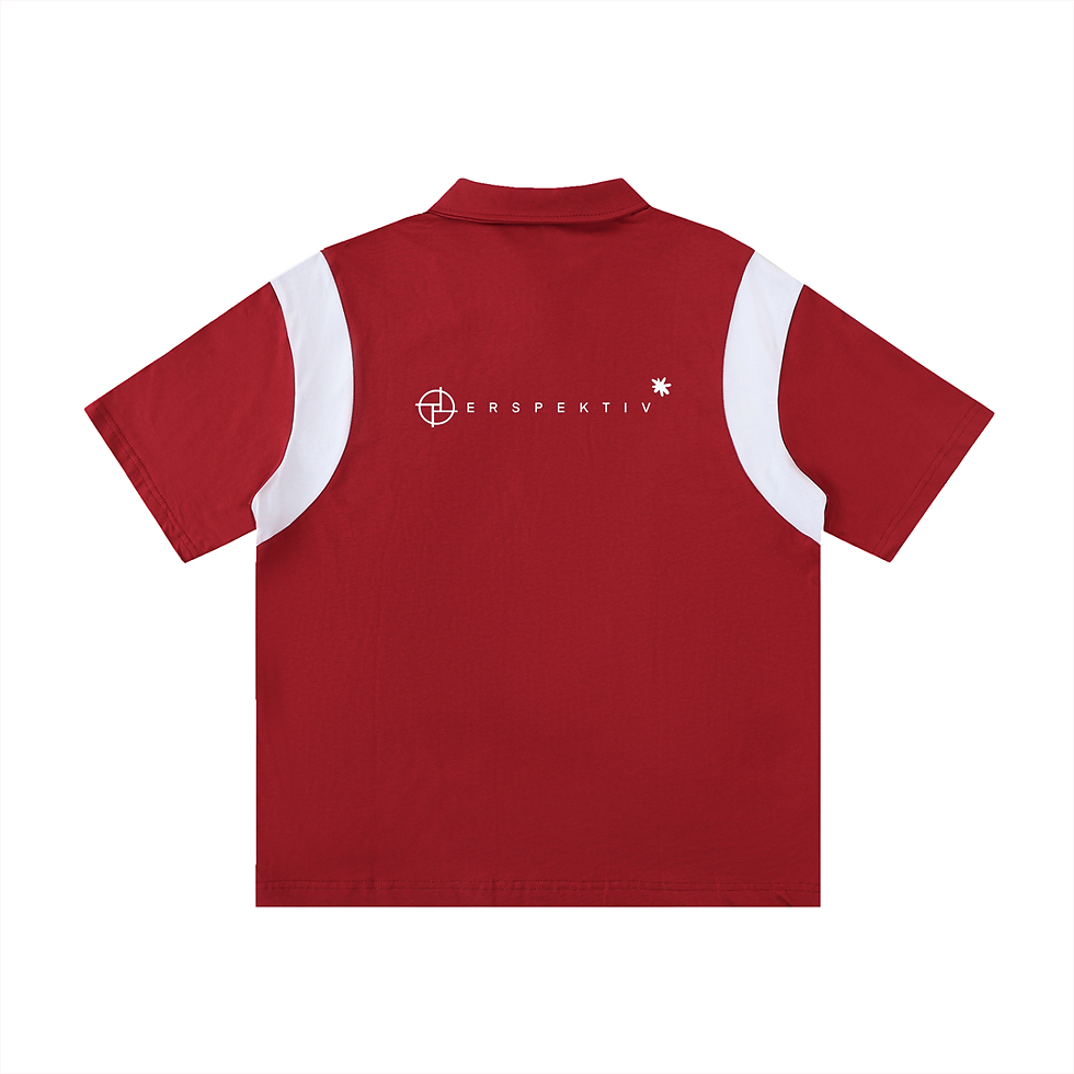 Miniatyrbilde: PERSPEKTIV* ™️ Contrast Panel Cotton Polo Shirt