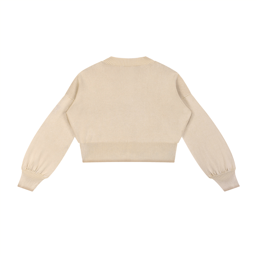 Μικρογραφία: PERSPEKTIV* ™️ Mineral Wash Balloon Sleeve Cropped Sweater