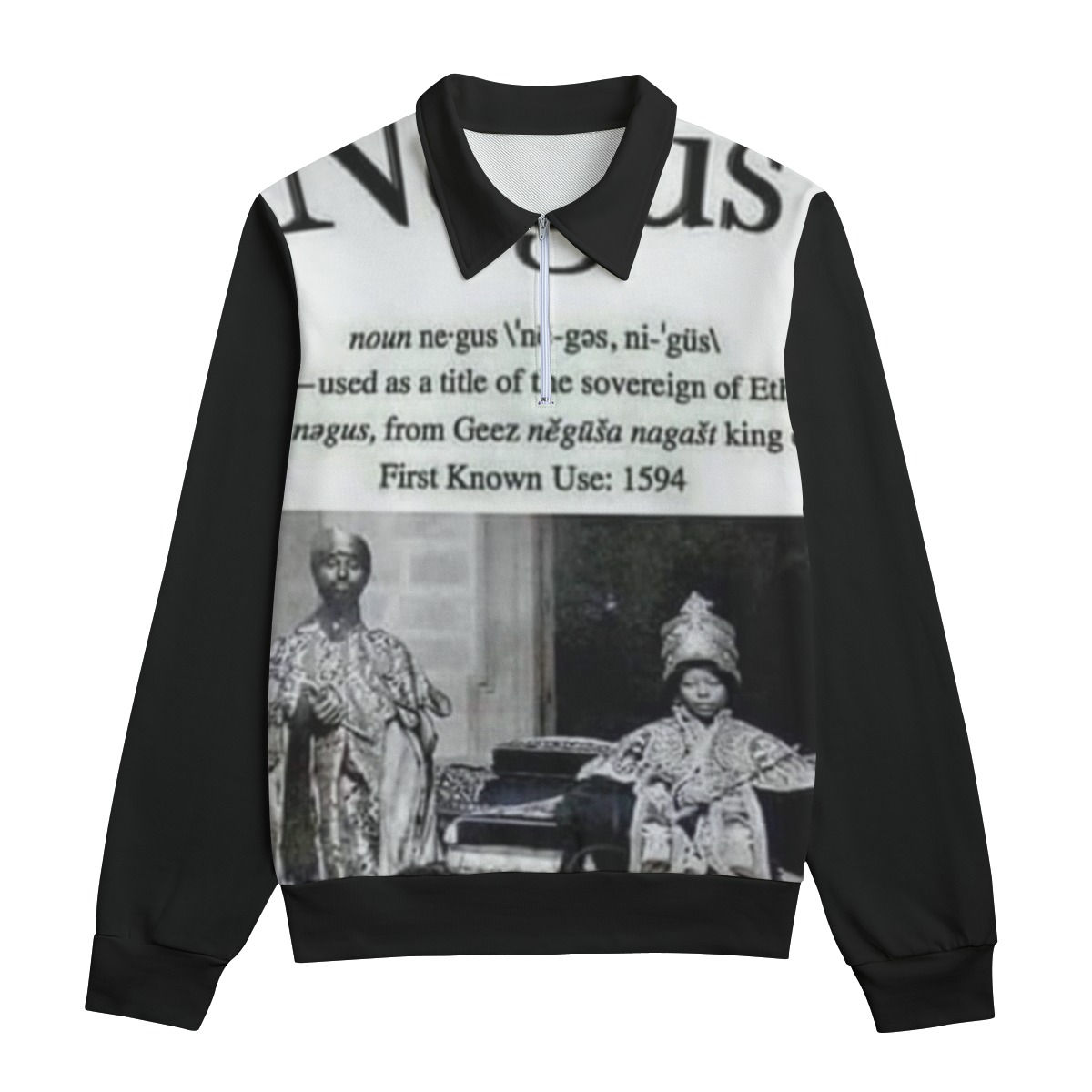 PERSPEKTIV* 100% Cotton Unisex “NEGUS” Lapel Sweatshirt