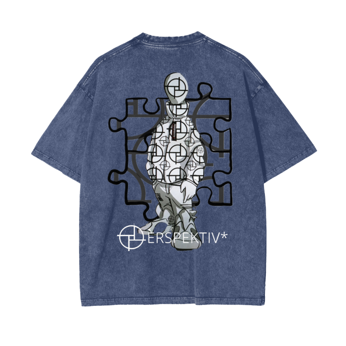 Mr. PERSPEKTIV* ™️ Puzzle Piece Acid Wash Oversize T
