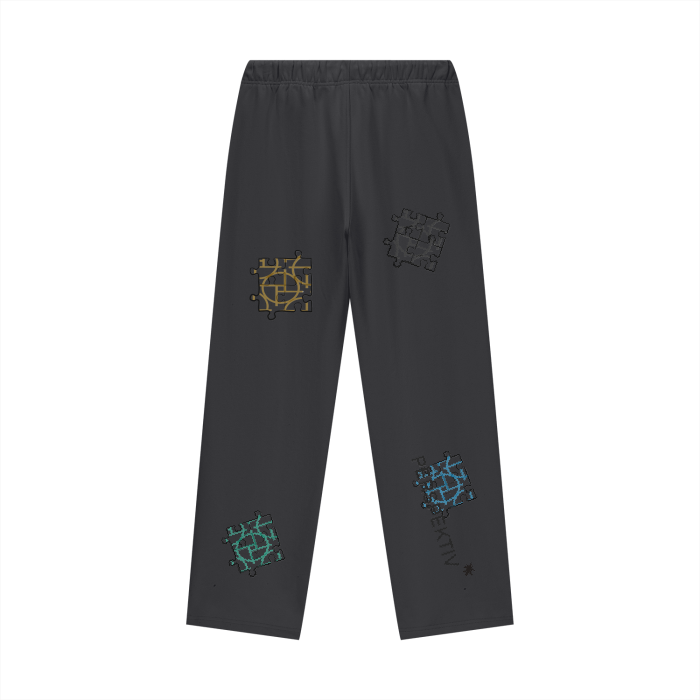 Thumbnail: PERSPEKTIV* ™️ Puzzle Pieces Fleece Lined Straight Leg Pants