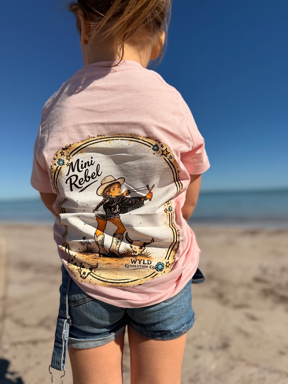 Mini Rebel Desert Rose Tee Brunette Cowgirl Size 8 children's western graphic T-shirt by Wyld Revolution Co.