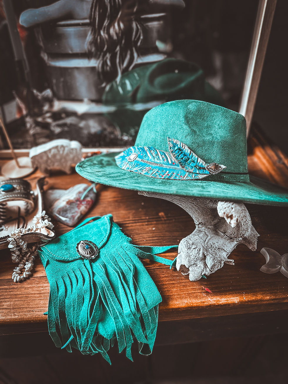Thumbnail: The Desert Turquoise Concho Bag – Western Fringe Crossbody