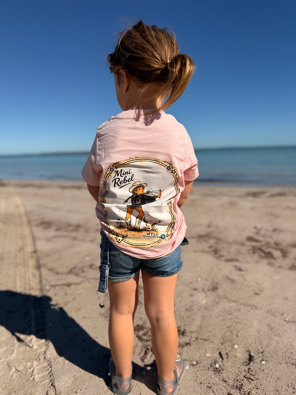 Mini Rebel Desert Rose Tee Brunette Cowgirl Size 8 children's western graphic T-shirt by Wyld Revolution Co.