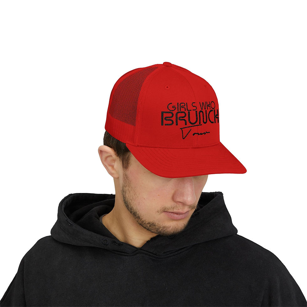 Thumbnail: Girls Who Brunch Trucker Cap — Casual Brunch Baseball Hat