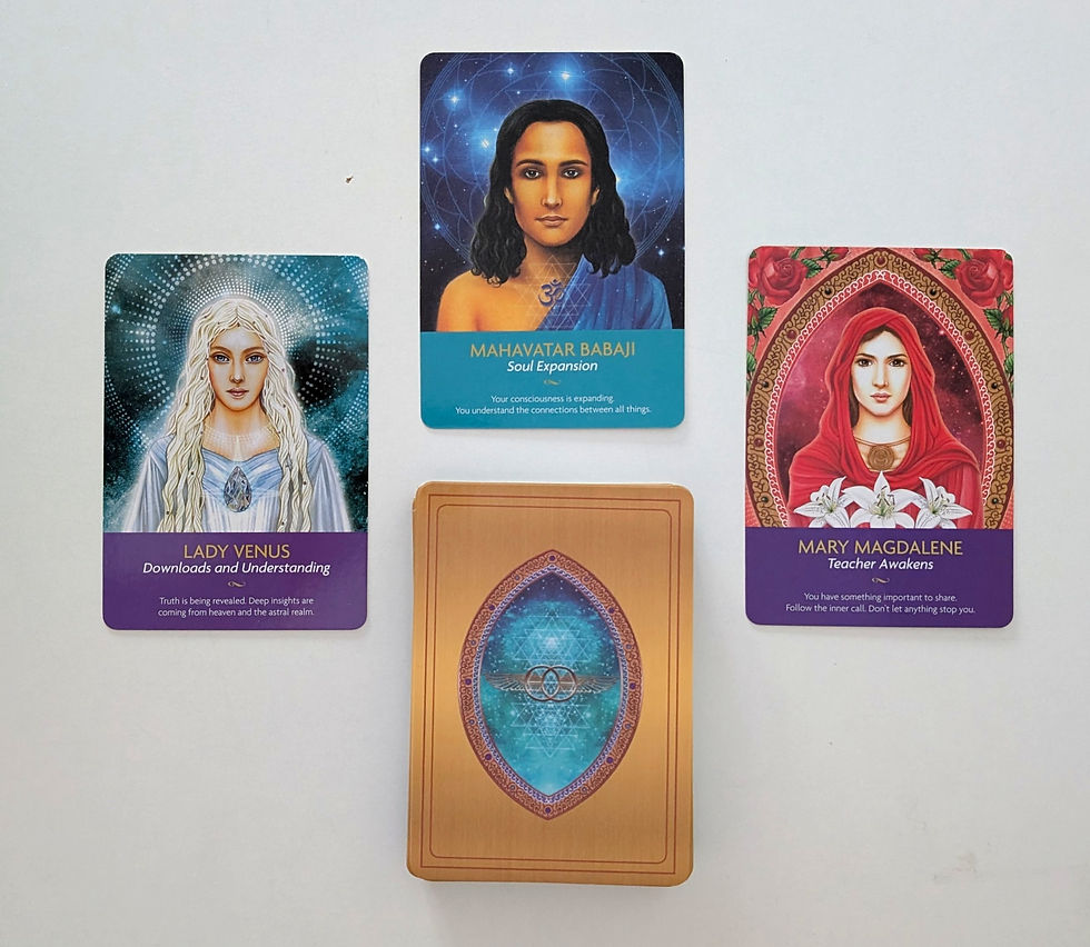 Angel Cards in a spread for a reading, to highlight the limited time offer with preorders to receive a personal reading.