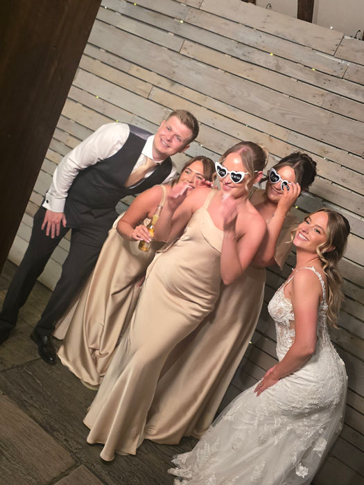 Bride, groom and bridesmaids