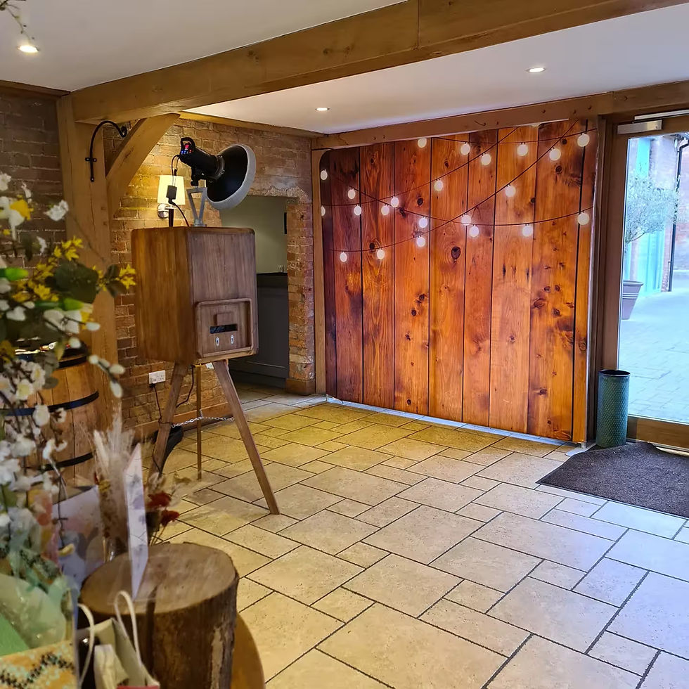 Vintage Booth with Fence with Fairylights backdrop