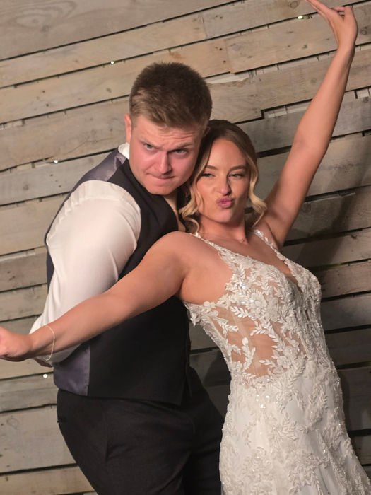Close-up of the newlyweds