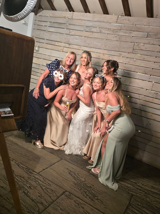 Vintage Booth with bridal party