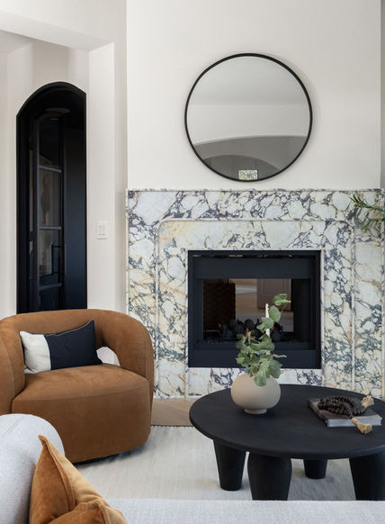 custom italian marble fireplace