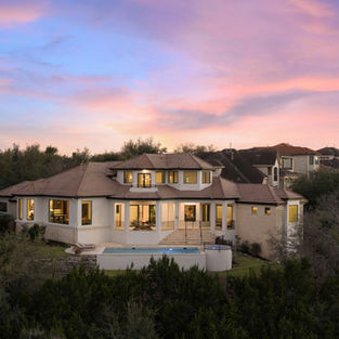 sunset over Barton Creek Luxury Home, Austin, TX