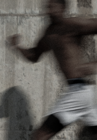 Blurred motion photography used in Gym Fabric branding to convey movement and energy.
