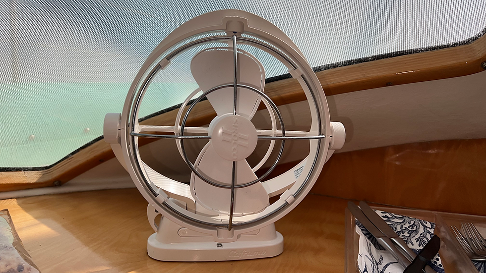 Caframo Sirocco II installed in the galley