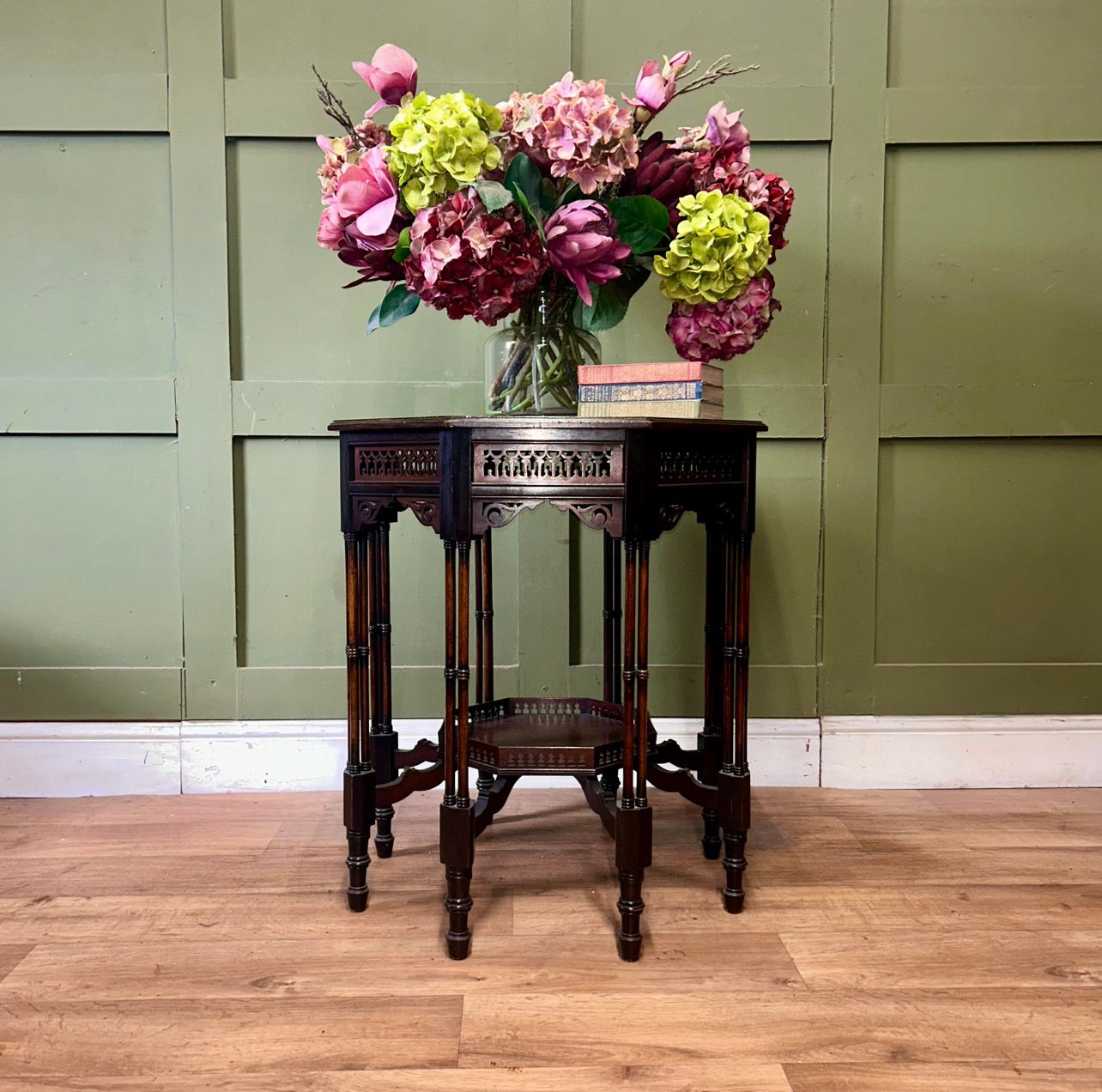 Antique Victorian Octagon Fretwork Occasional Table 