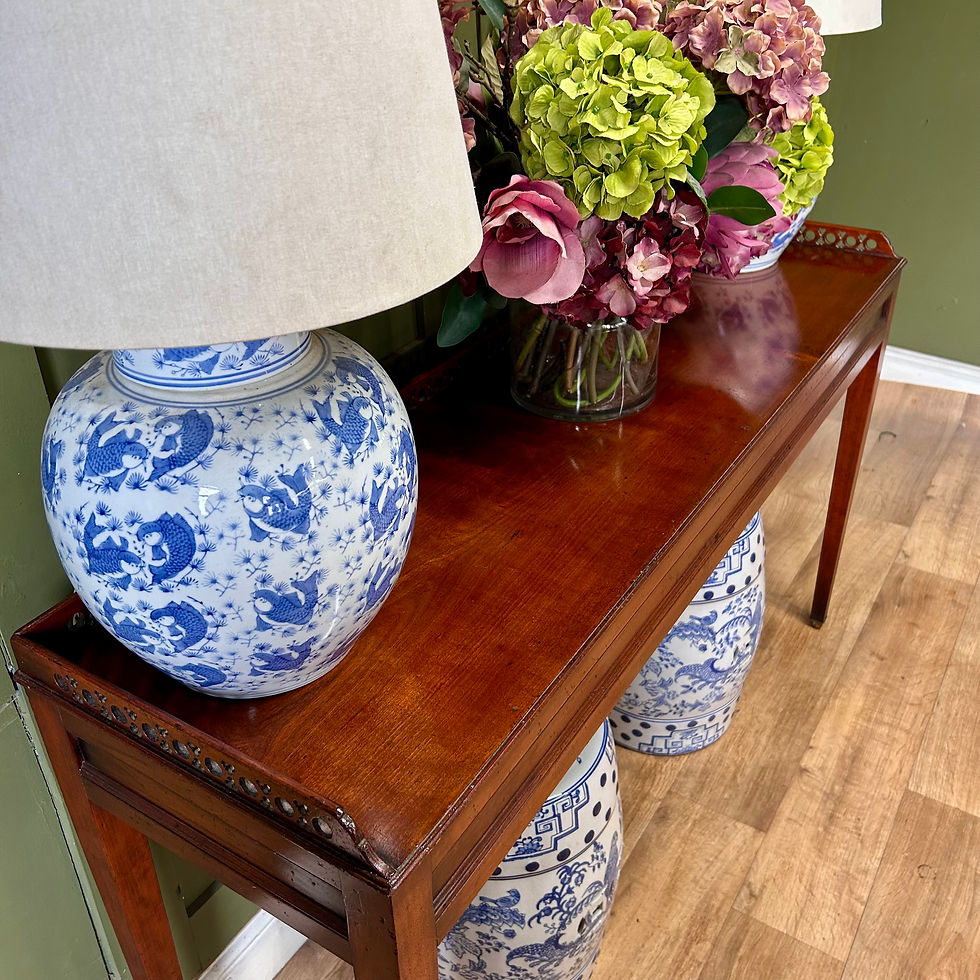 Thumbnail: Long Hall Console Table Fretwork Detailing 