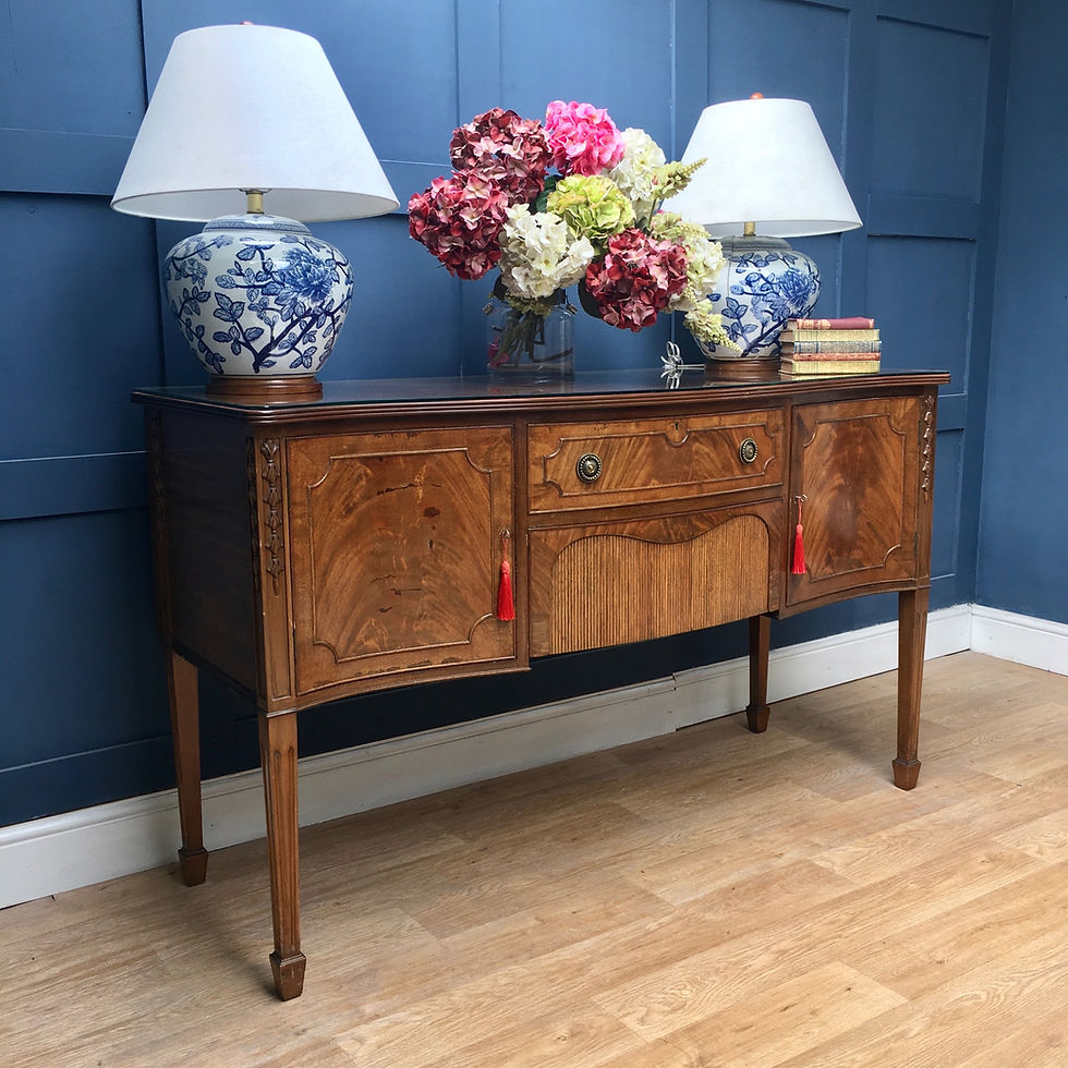 Thumbnail: Serpentine  Sideboard With Glass Top