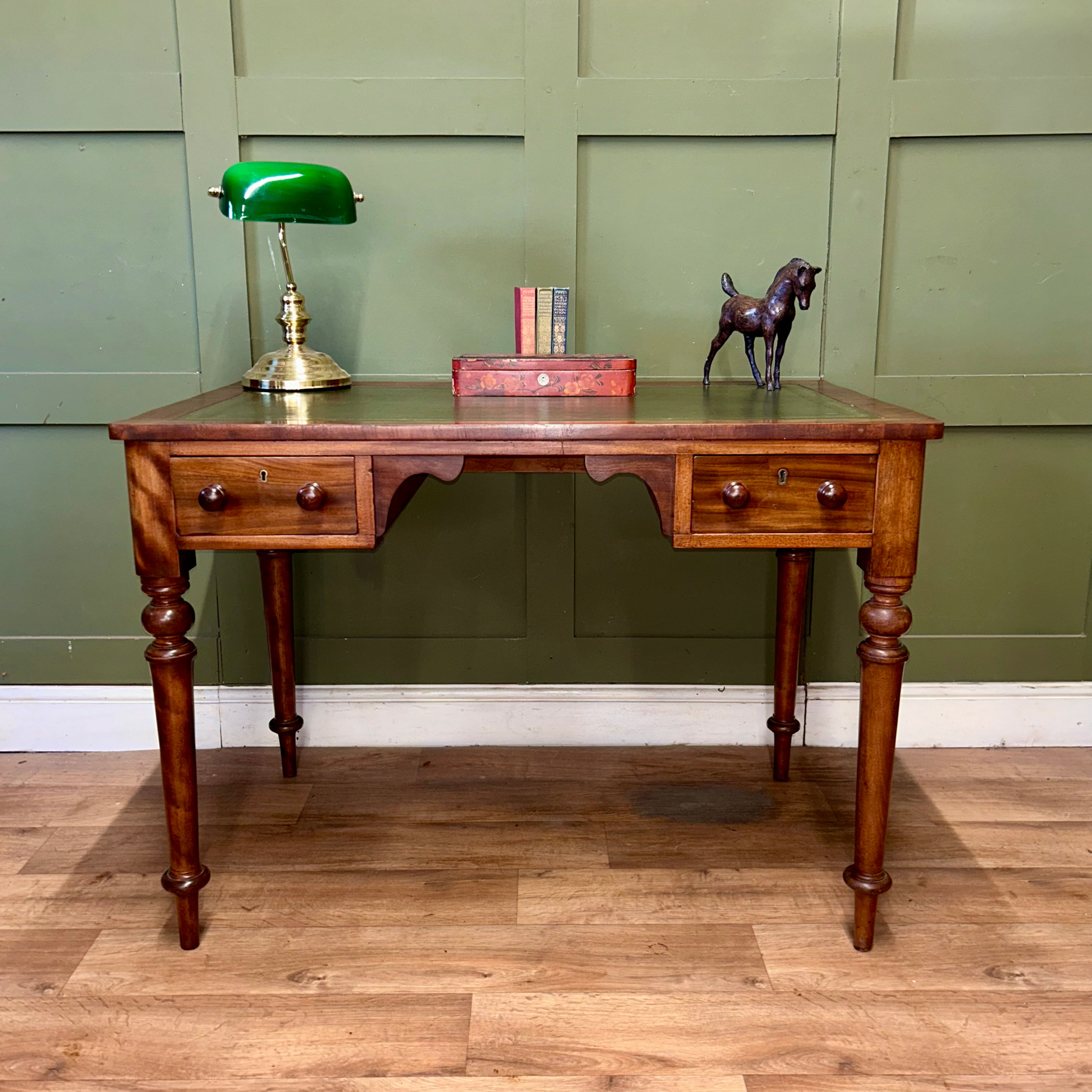 Antique Victorian Leather Topped Desk 