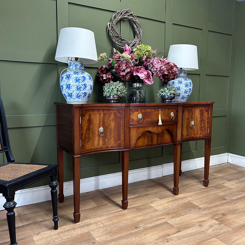 Thumbnail: Serpentine Bow Front Sideboard Cabinet Brass Handles 