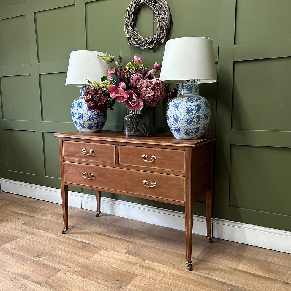 Thumbnail: Antique Edwardian Inlaid Chest Console on Castors