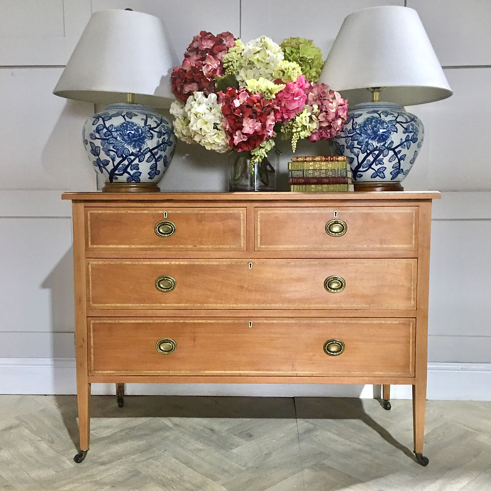 Thumbnail: Antique Inlaid Chest On Original Castors 