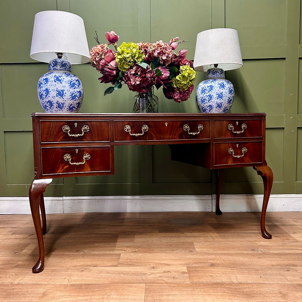 Thumbnail: Antique Large Console Sideboard Ivory Detailing 