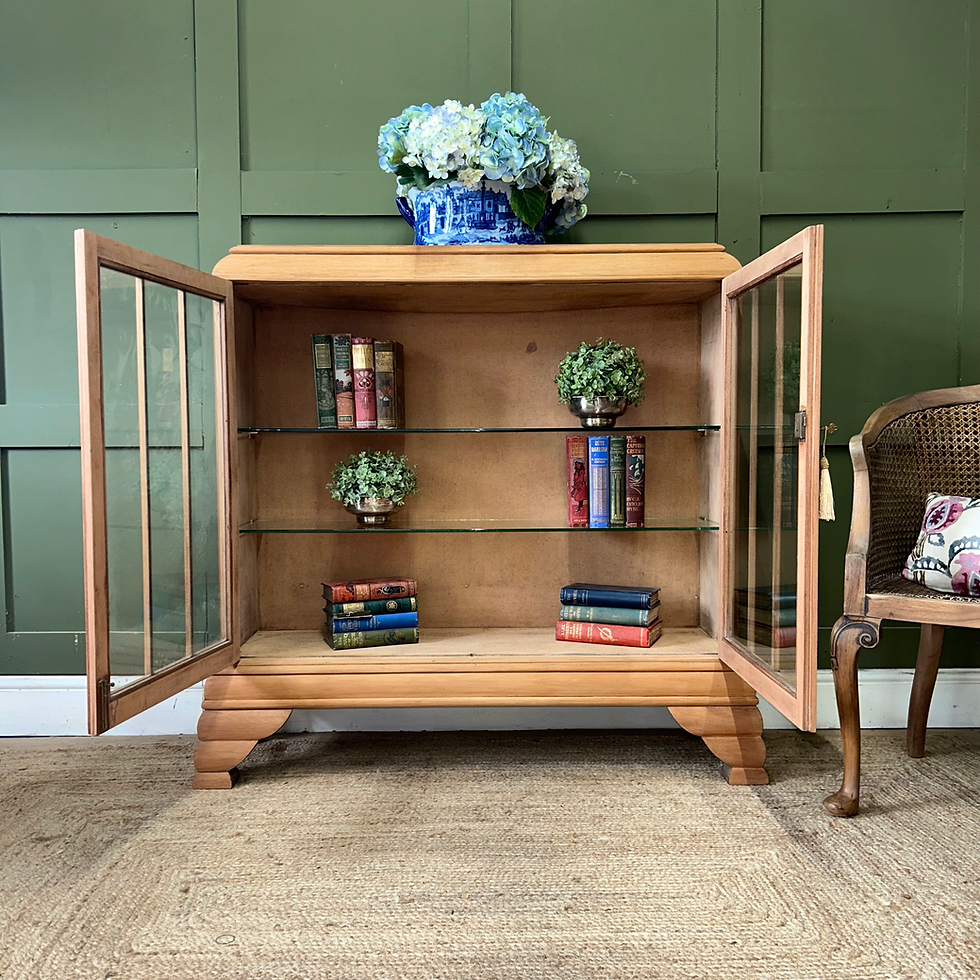 Thumbnail: Art Deco Glazed Bookcase Display Cabinet