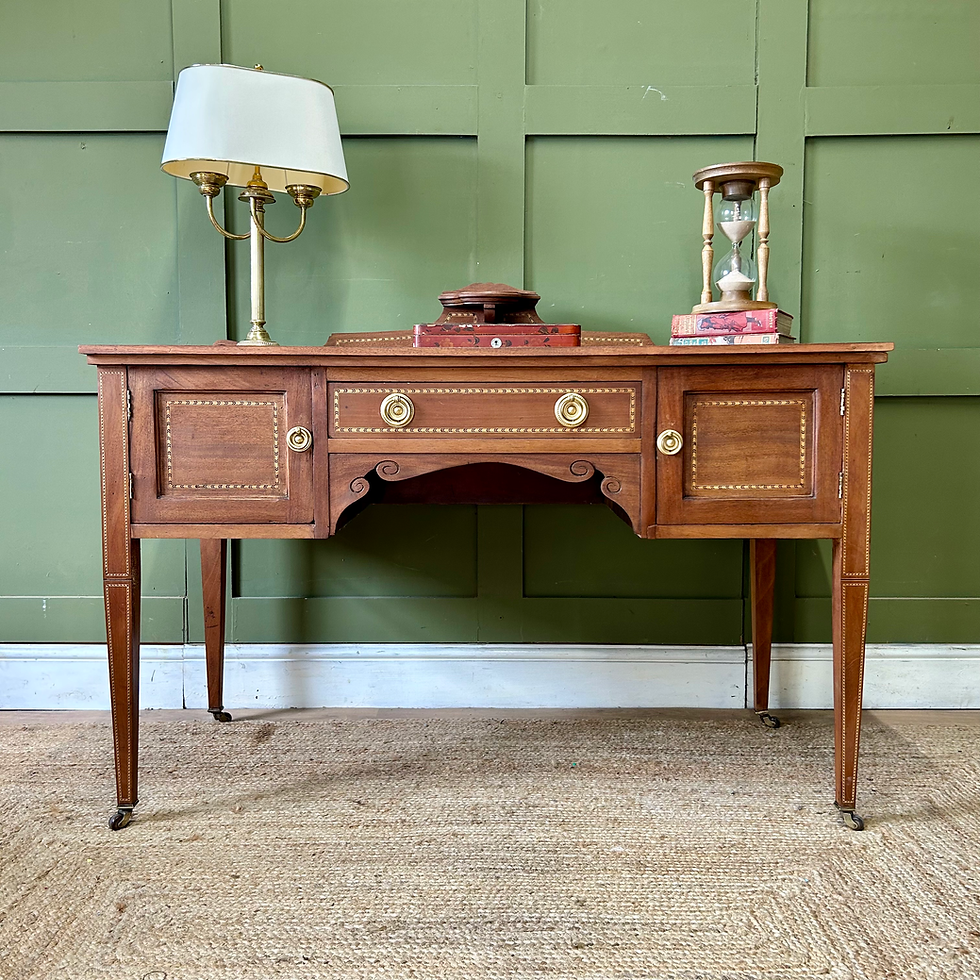 Thumbnail: Antique Edwardian Inlaid Leather Topped Desk