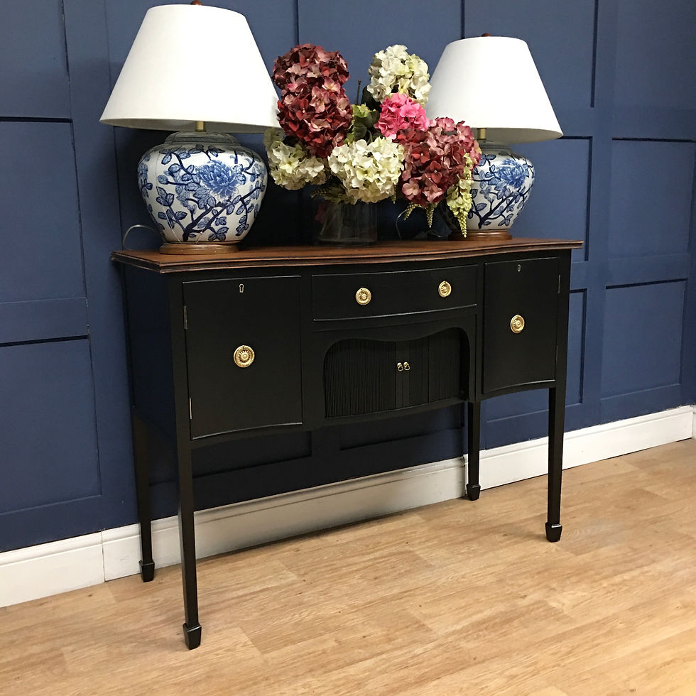 Thumbnail: Antique Serpentine Black Sideboard