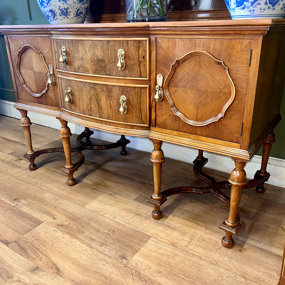 Thumbnail: Small Bow Front Sideboard on Crossbanded Stretcher 