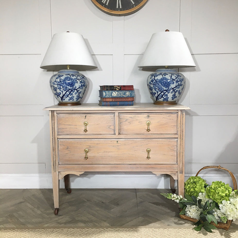 Thumbnail: Limed Oak Four Drawer Console Chest