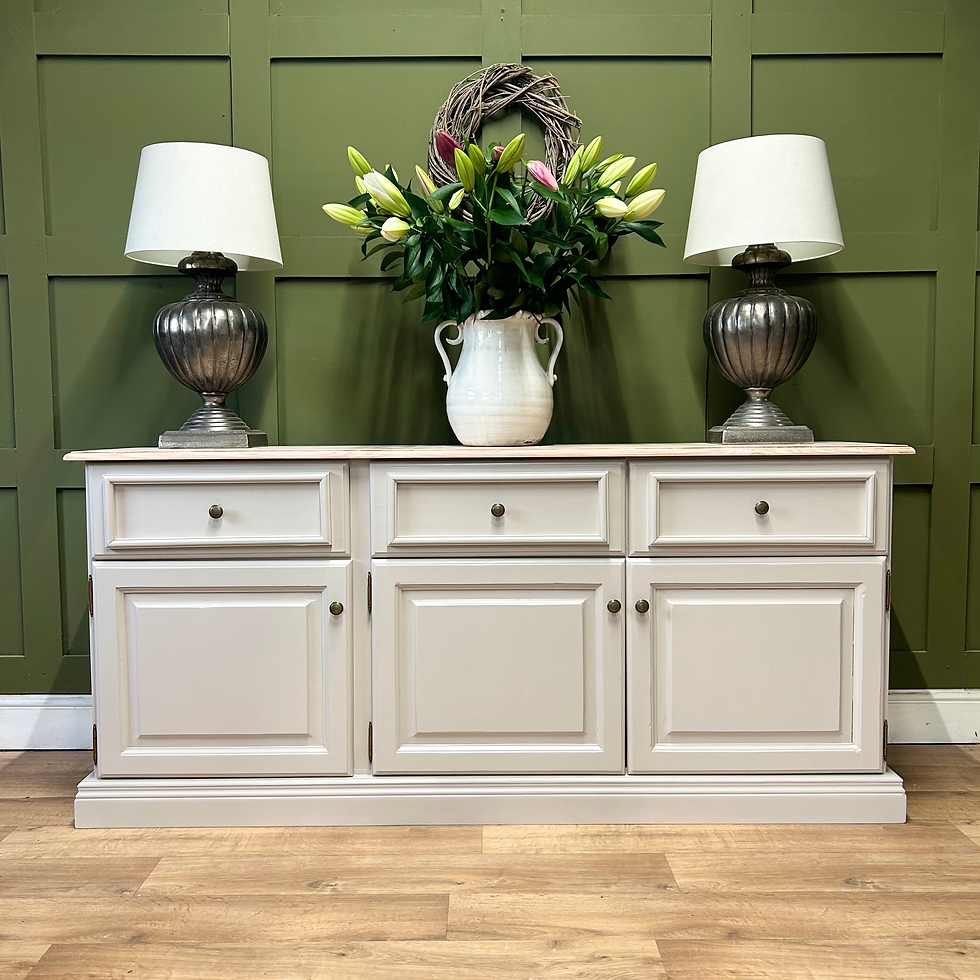 Thumbnail: Solid Wood Sideboard Antique Brass Hardware 