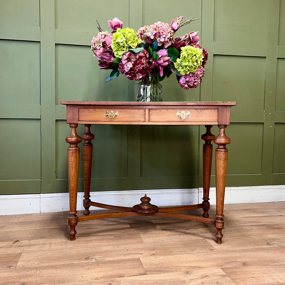 Thumbnail: Antique Pine Console Table on Turned Legs 