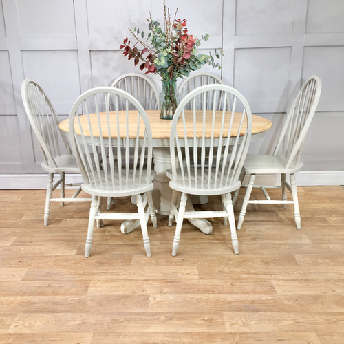 Oval Kitchen Dining Table & 6 Chairs | Mysite