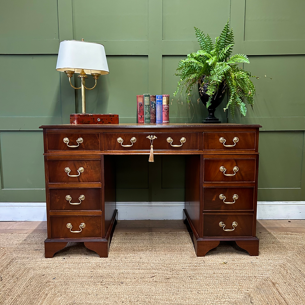 Leather Topped Double Pedestal Desk