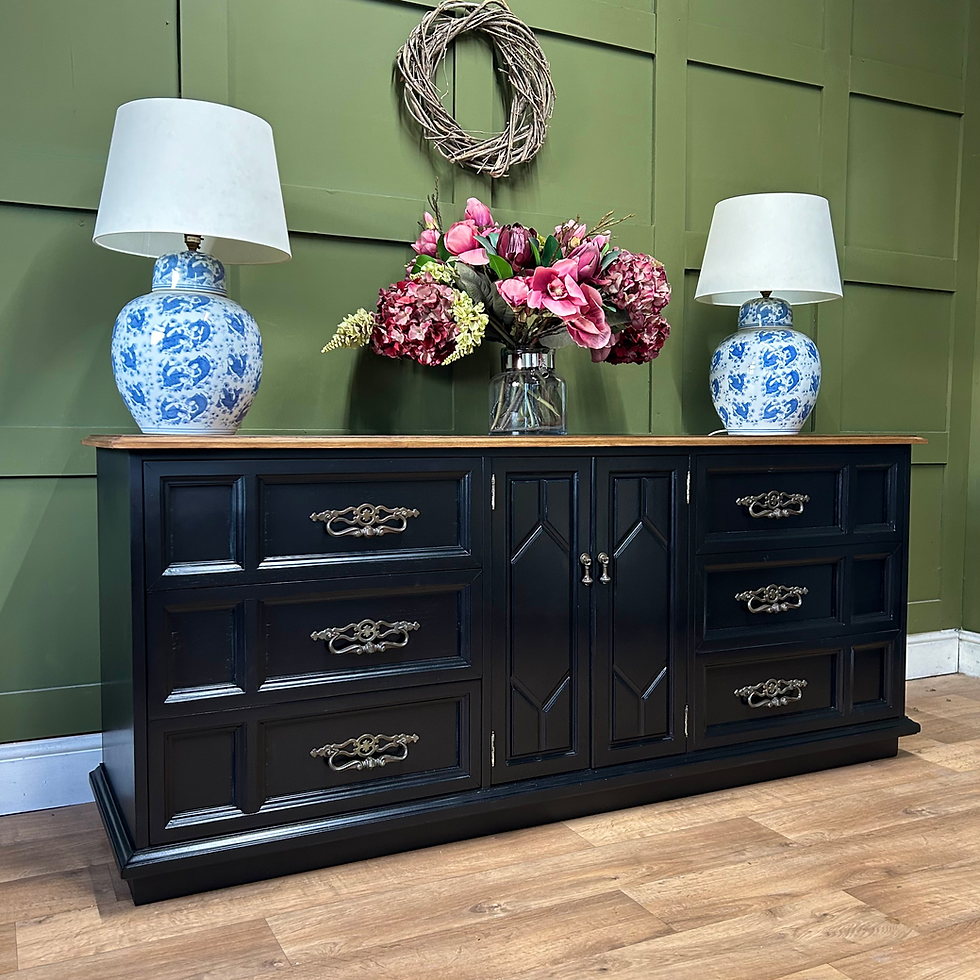 Thumbnail: Oak 6ft Sideboard Cabinet in Black 