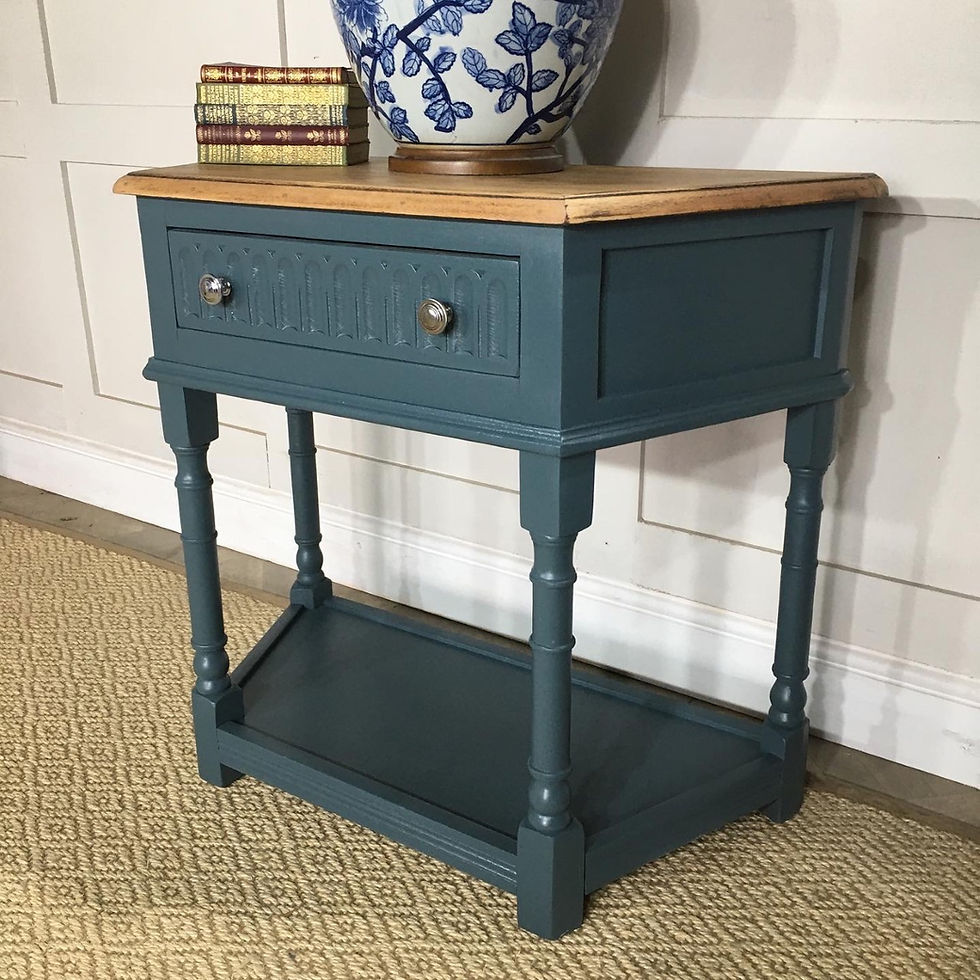 Thumbnail: Antique Arts & Crafts Oak Console Table Inchrya Blue