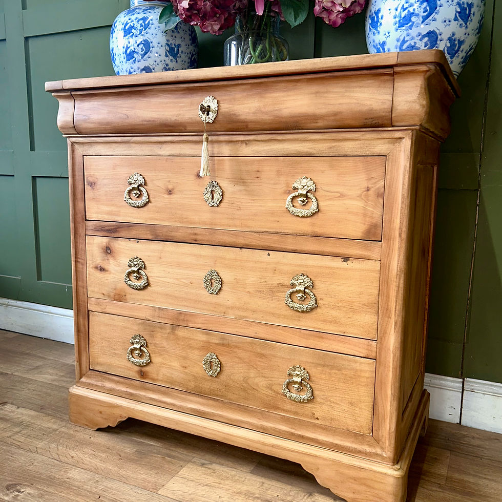 Thumbnail: Solid Wood 4 Drawer Chest Ornate Hardwear