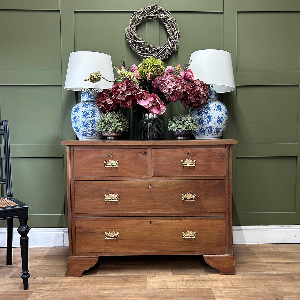 Thumbnail: Antique Solid Mahogany Console Chest of Drawers 