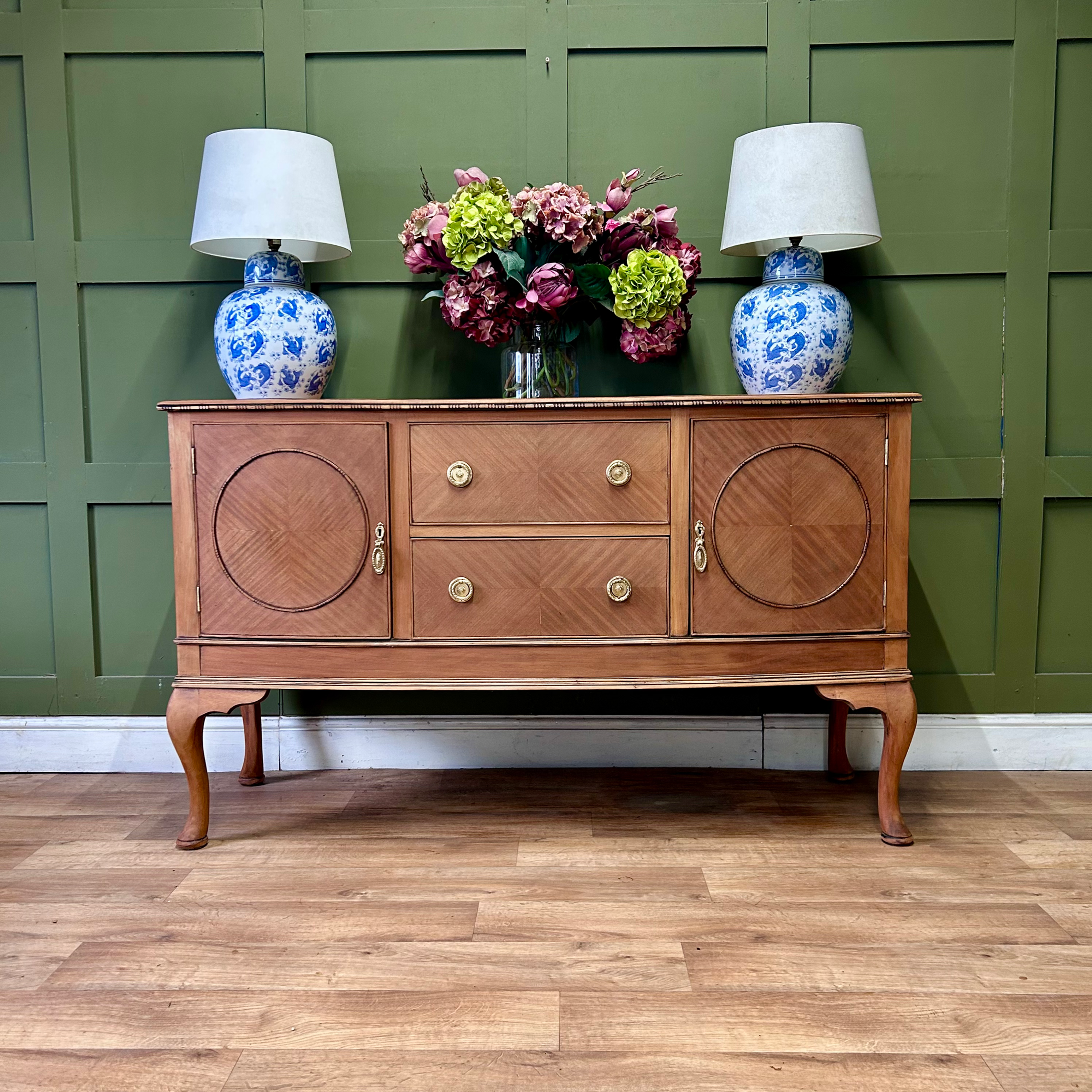 Antique Edwardian Bow Front Sideboard 