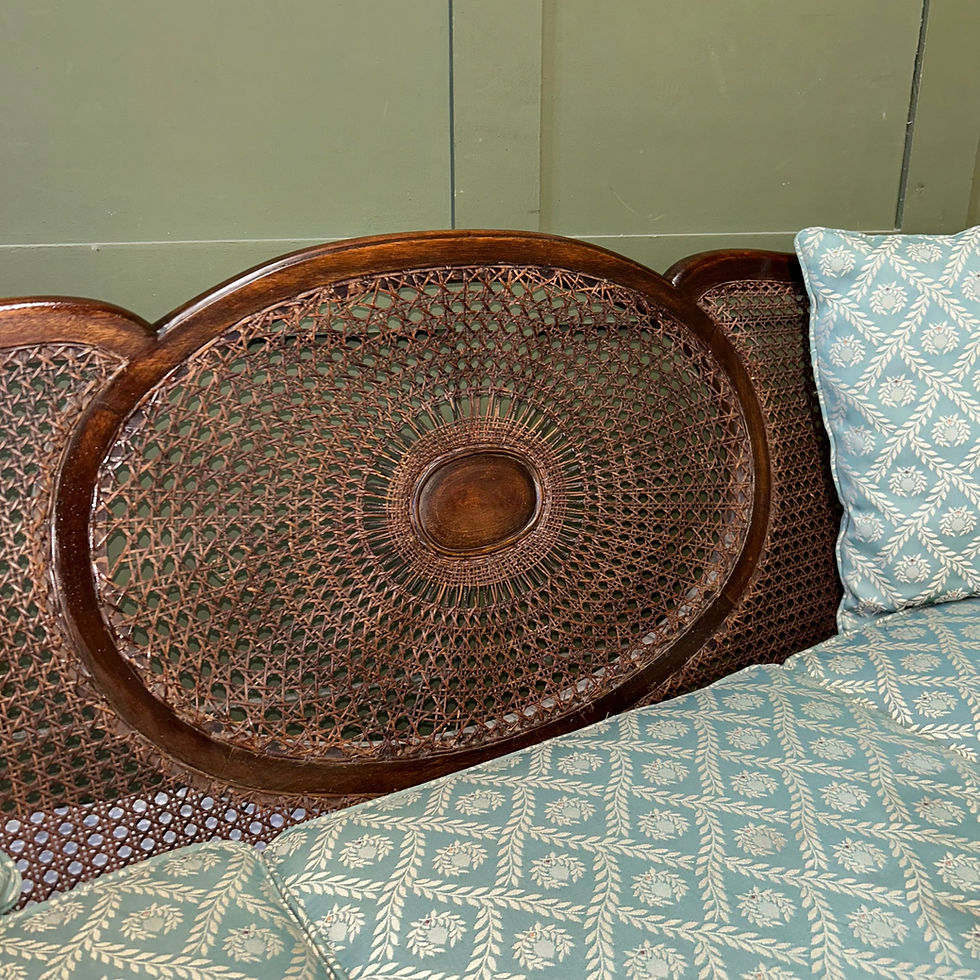 Thumbnail: Antique French Berger Rattan Settee 