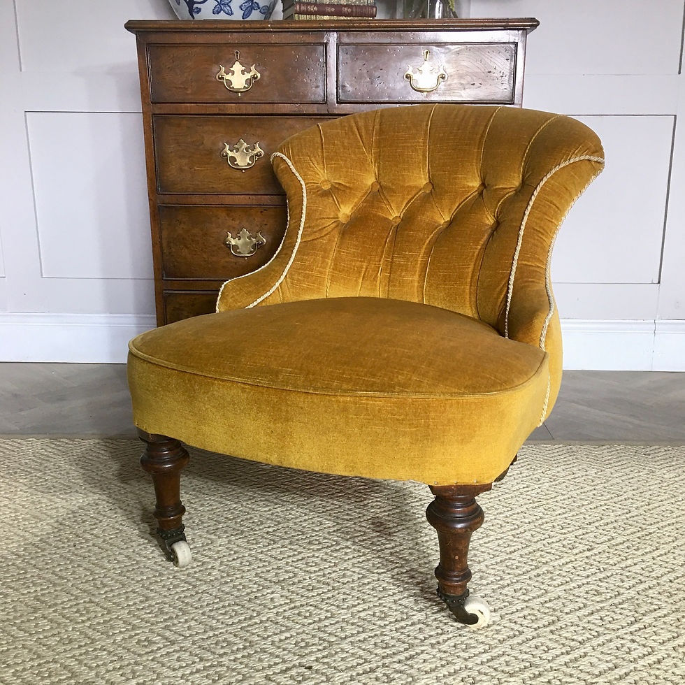 Victorian Button Back Low Nursing Bedroom Chair