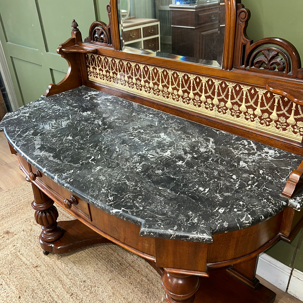 Thumbnail: Antique Victorian Marble Topped Console Sideboard 