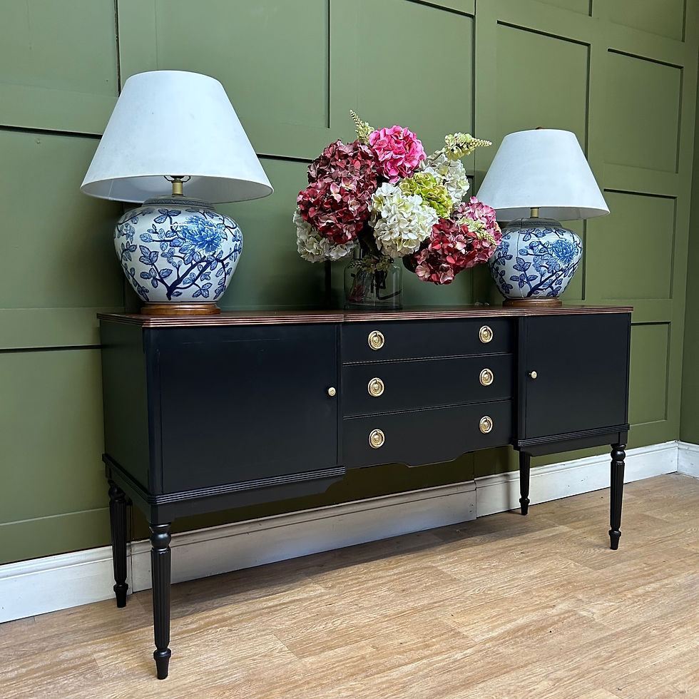 Thumbnail: Mid Century Black Sideboard Cabinet 