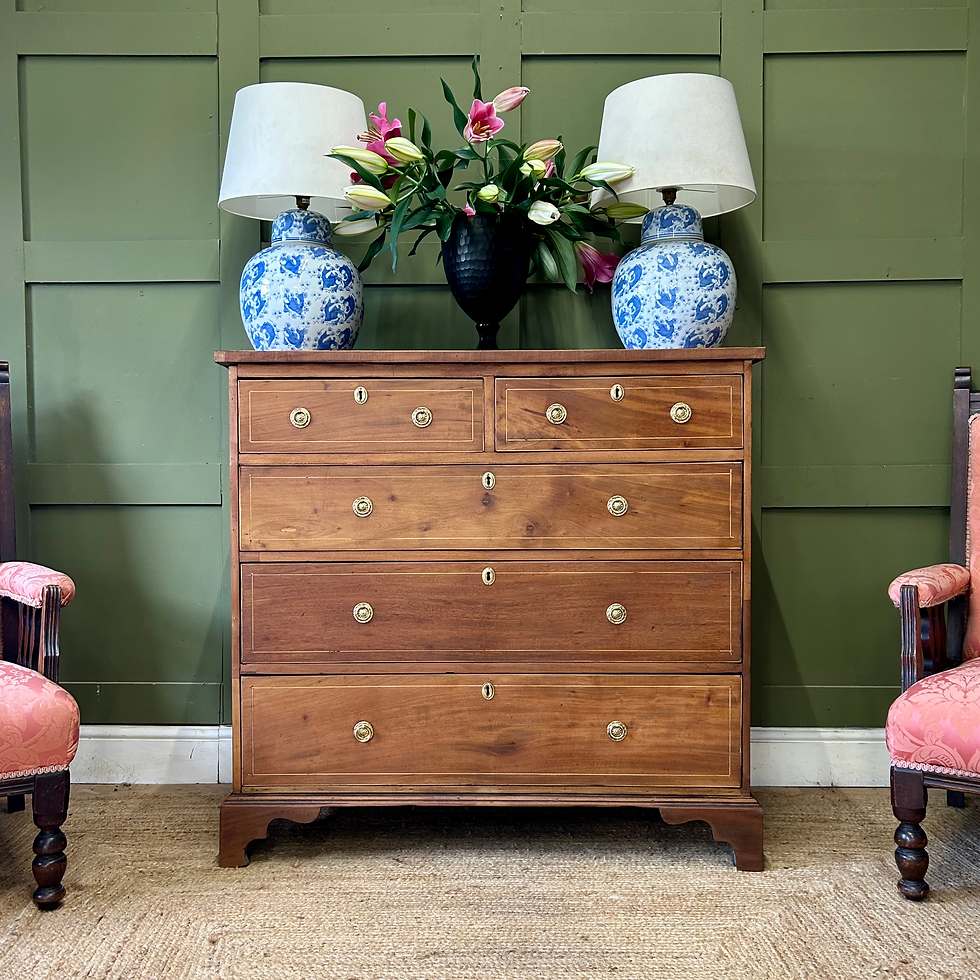 Thumbnail: Antique Edwardian Inlaid 2/3 Chest of Drawers 