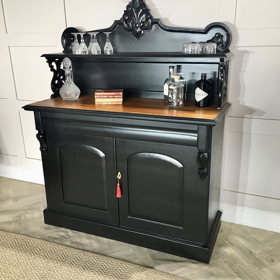 Thumbnail: Antique Edwardian Gallery Sideboard Black