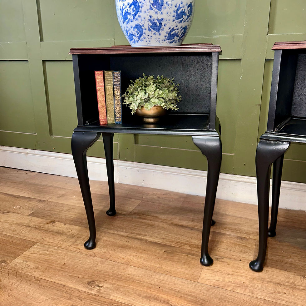 Thumbnail: Pair of Lamp Side Tables/Bedside Cabinets  on Cabriole Legs